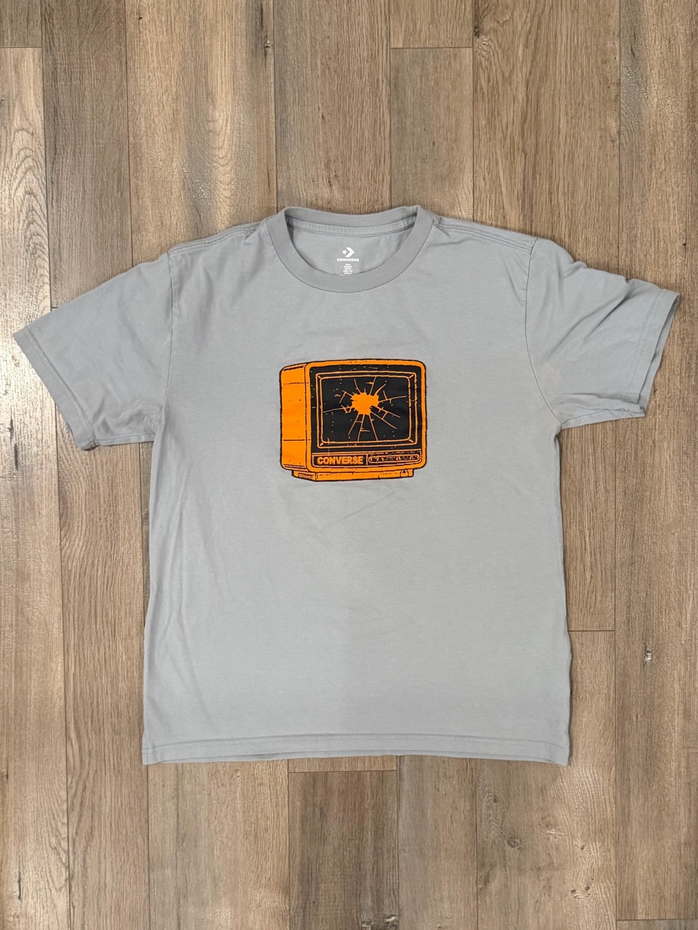 Converse Light Gray Tee with Orange TV Graphic